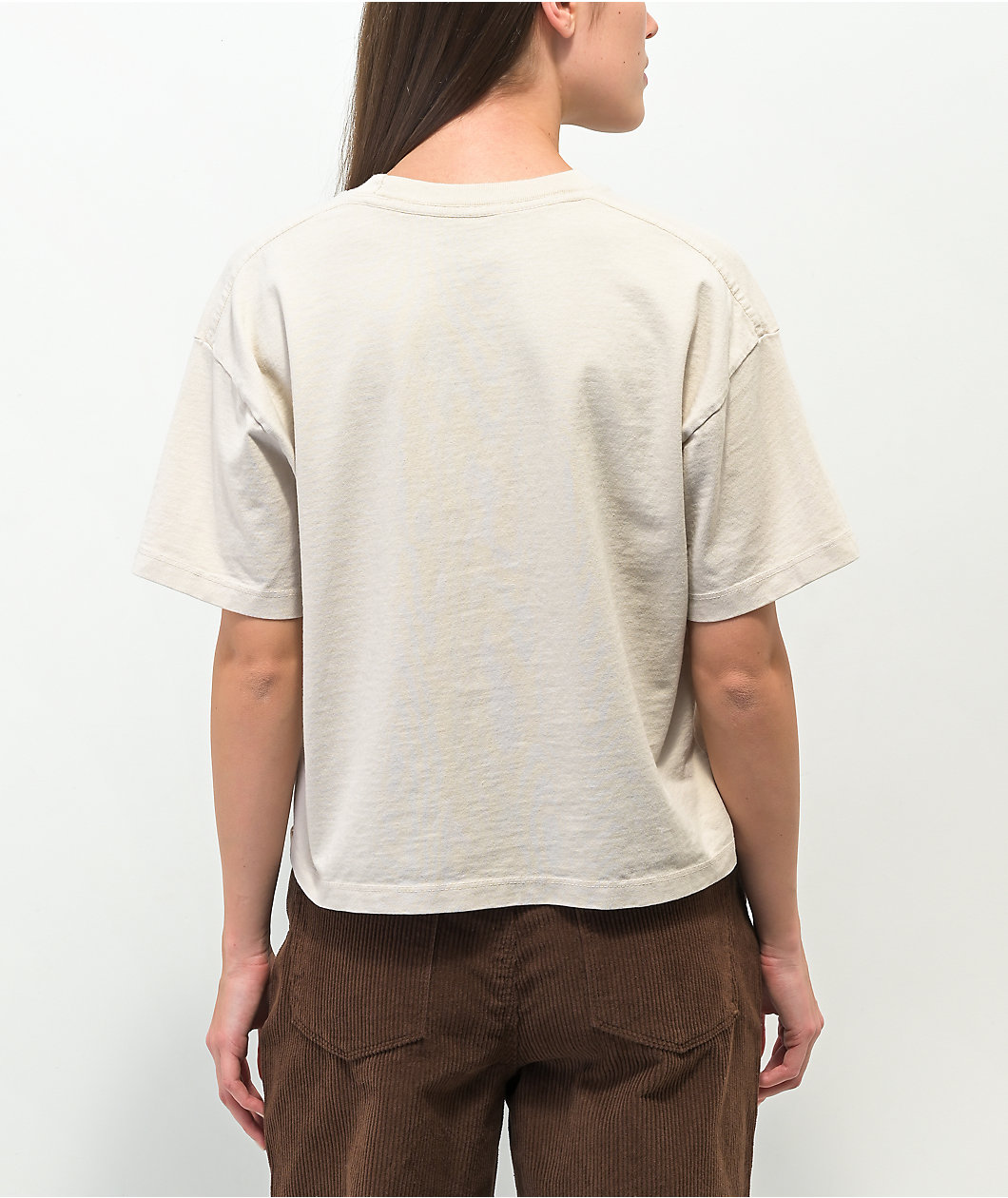 Obey Mandala Beige Crop T-Shirt