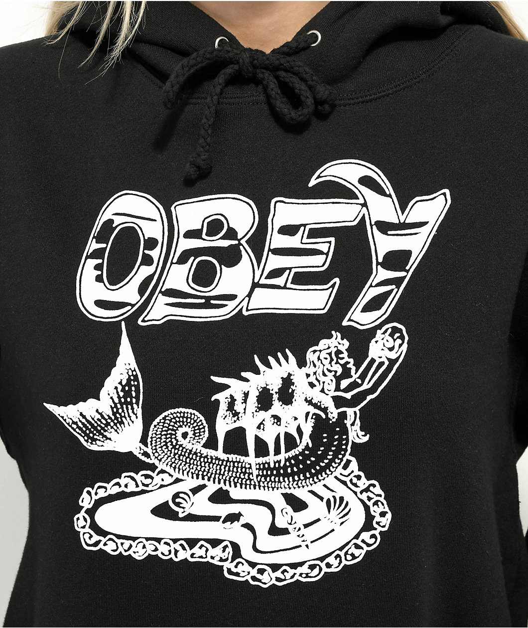 Obey Mermaid Thorns Black Hoodie