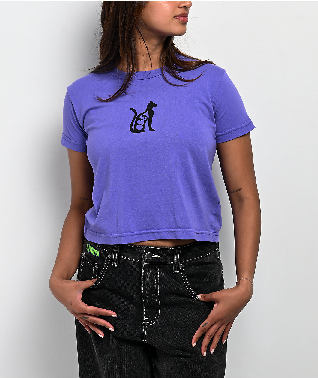 Obey Opulence Purple Crop T-Shirt