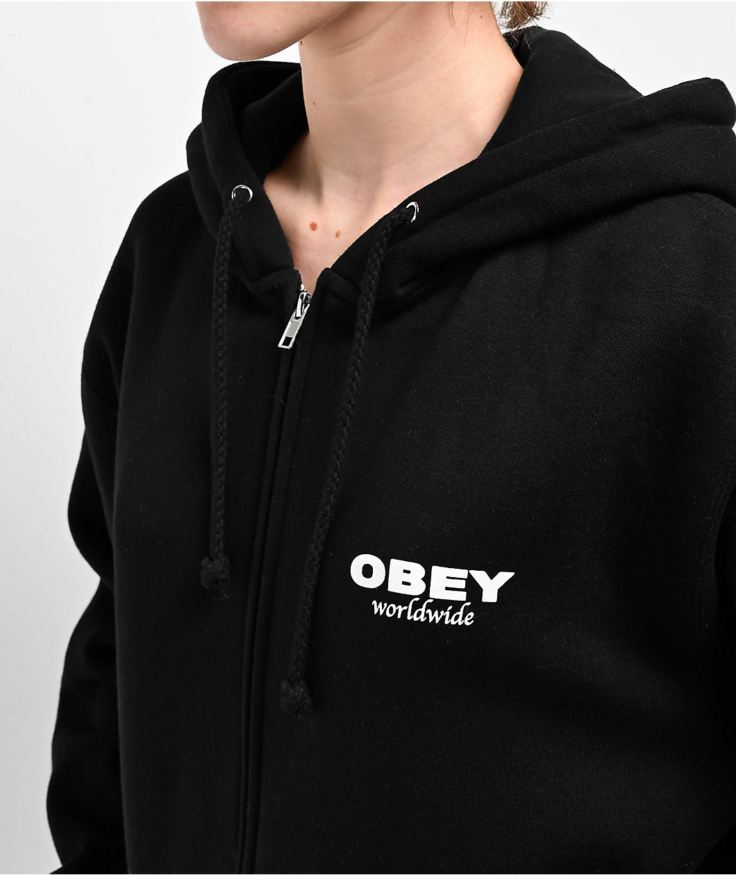 Obey Piece Of Heaven Black Zip Hoodie