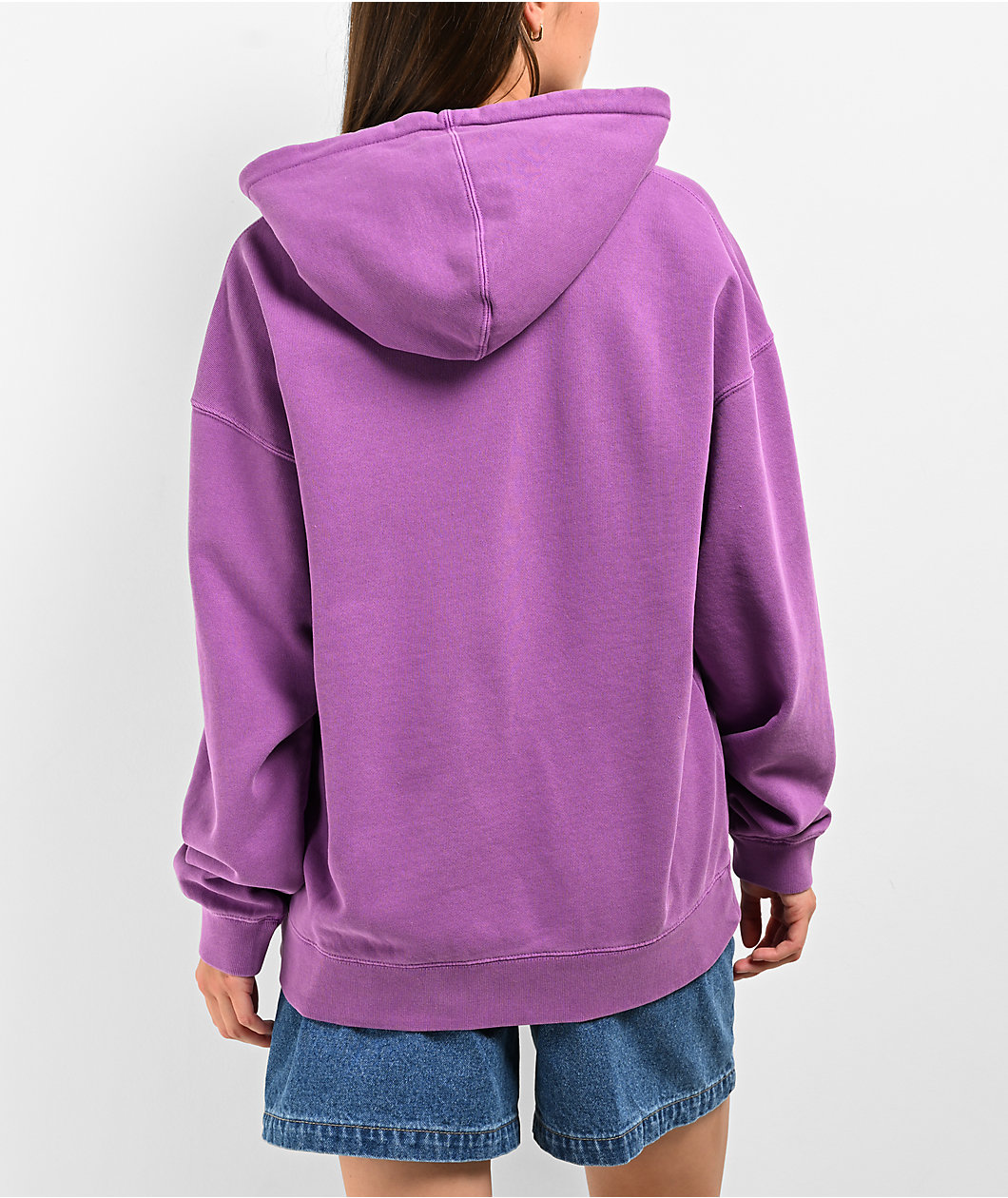 Obey Pigment Dye Collegiate Heavyweight Purple Hoodie