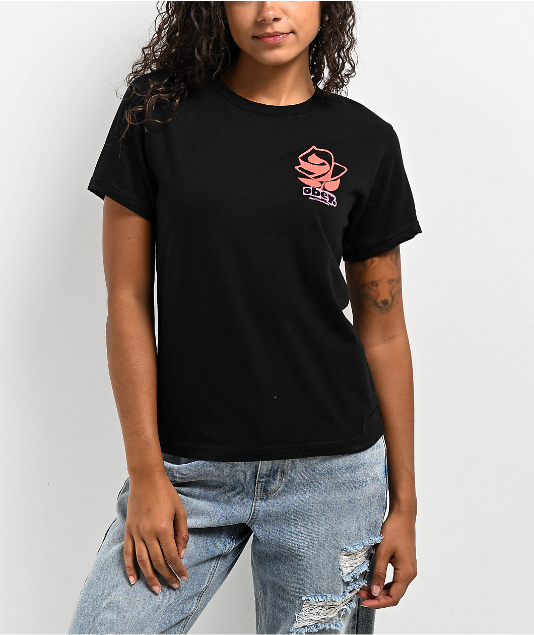 Obey Rose Collage Black T-Shirt