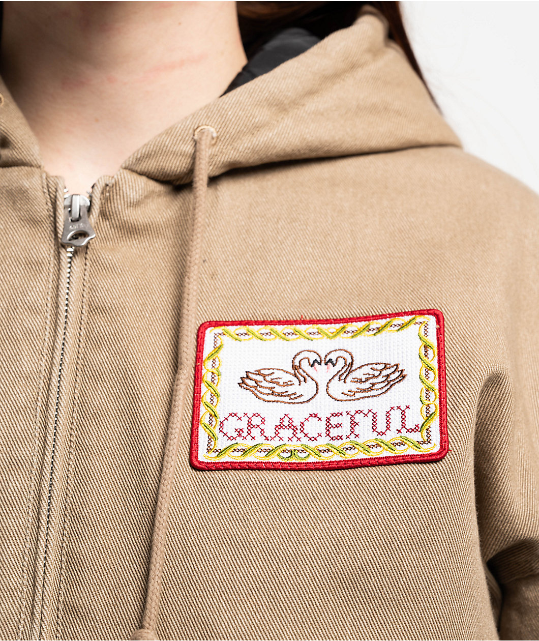 Obey Swans Natural Hooded Work Jacket