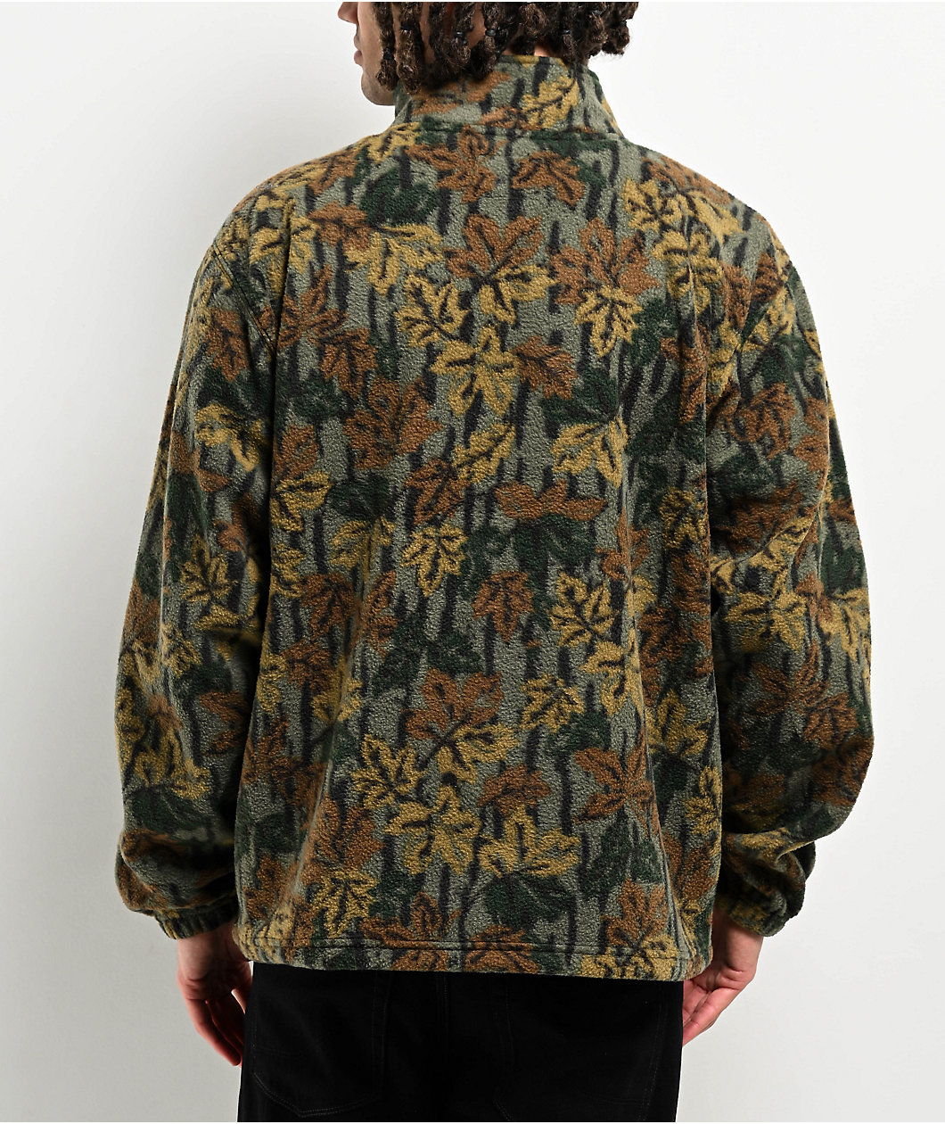 Obey Timber Green Camo Quarter Zip Sweatshirt