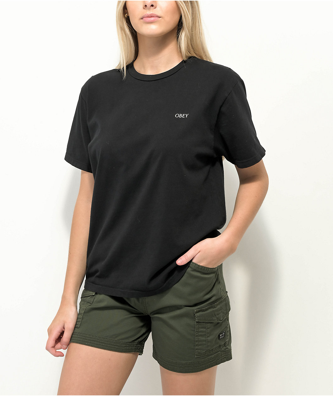 Obey Torn Icon Black T-Shirt