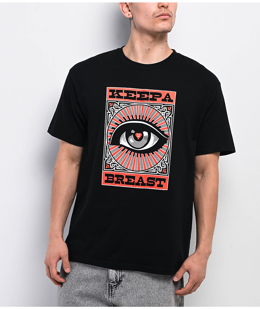 Obey x Keep A Breast Foundation Black T-Shirt