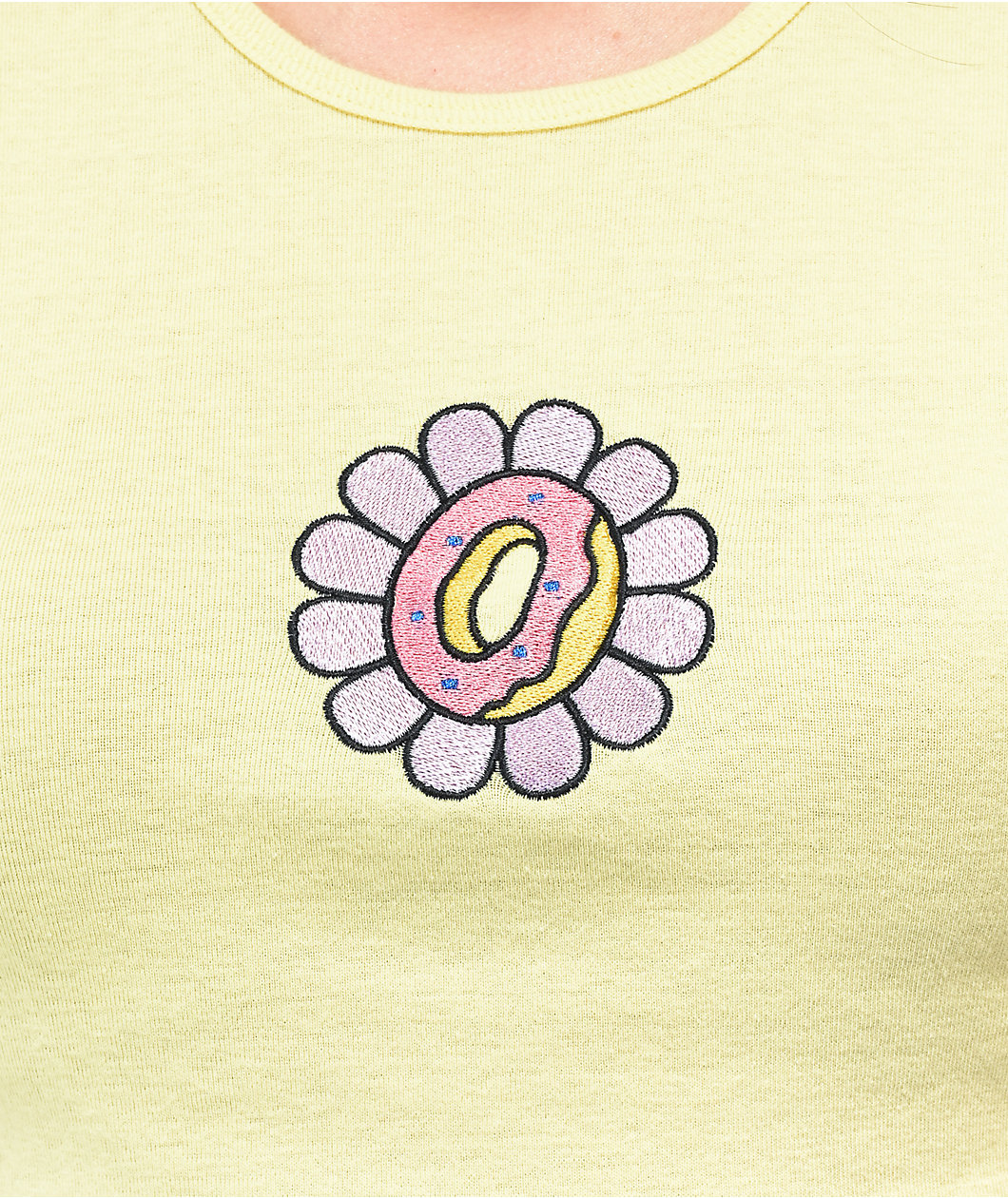 Odd Future Flower Yellow Crop T-Shirt