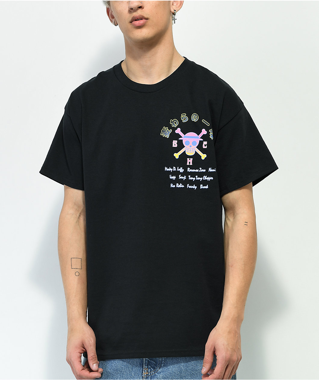 One Piece Straw Hat Crew Black T-Shirt