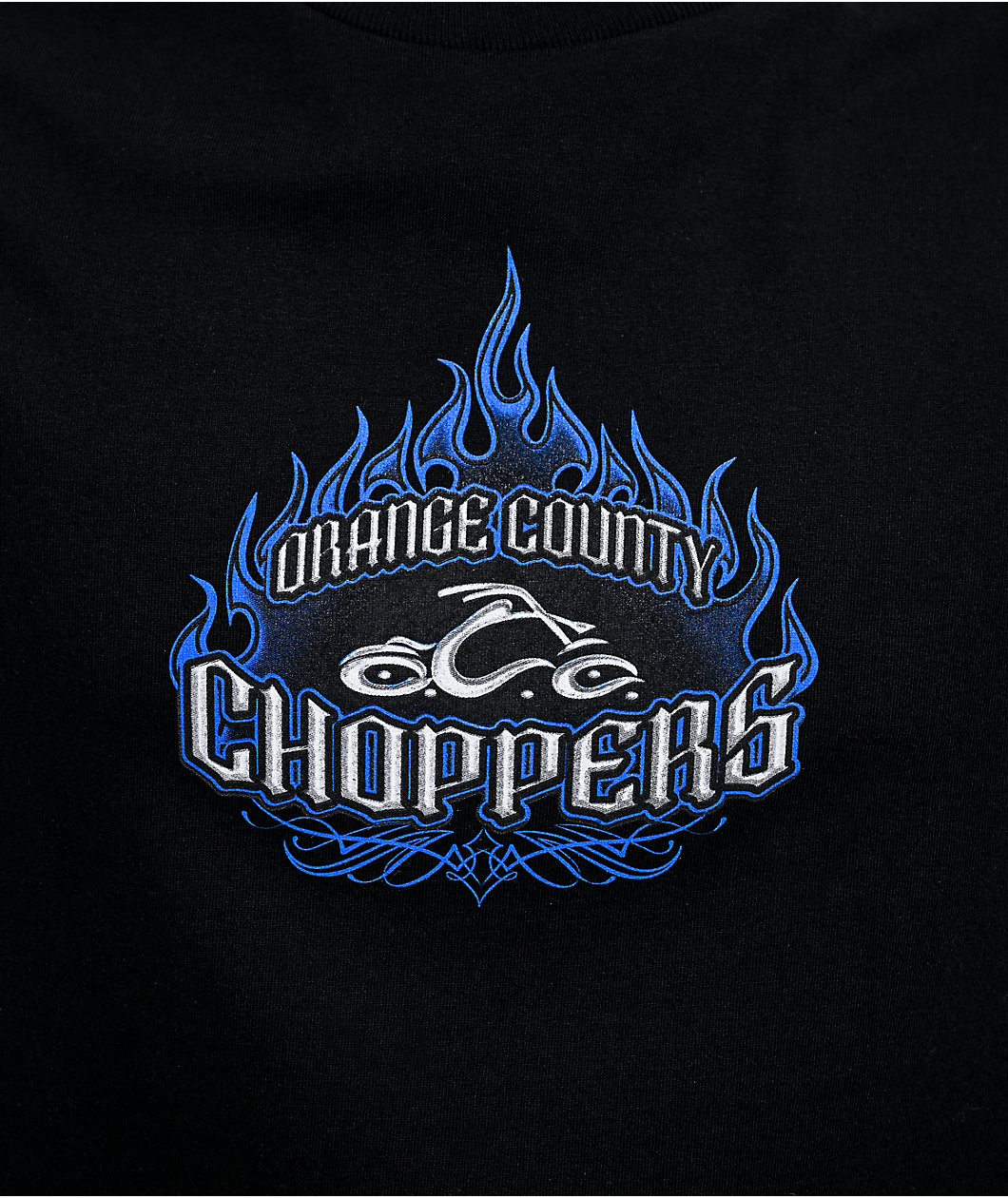 Orange County Choppers Diamond Plate Spade Black Long Sleeve T-Shirt