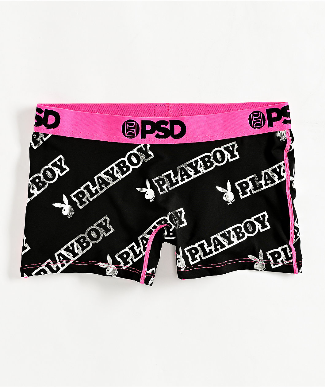 PSD x Playboy Gleam Black & Pink Boyshort Underwear