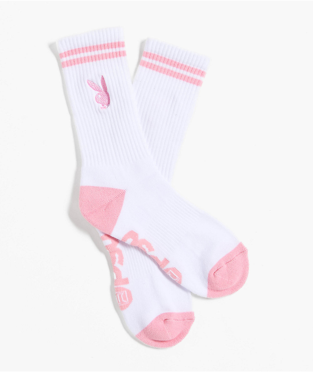 PSD x Playboy White & Pink Crew Socks
