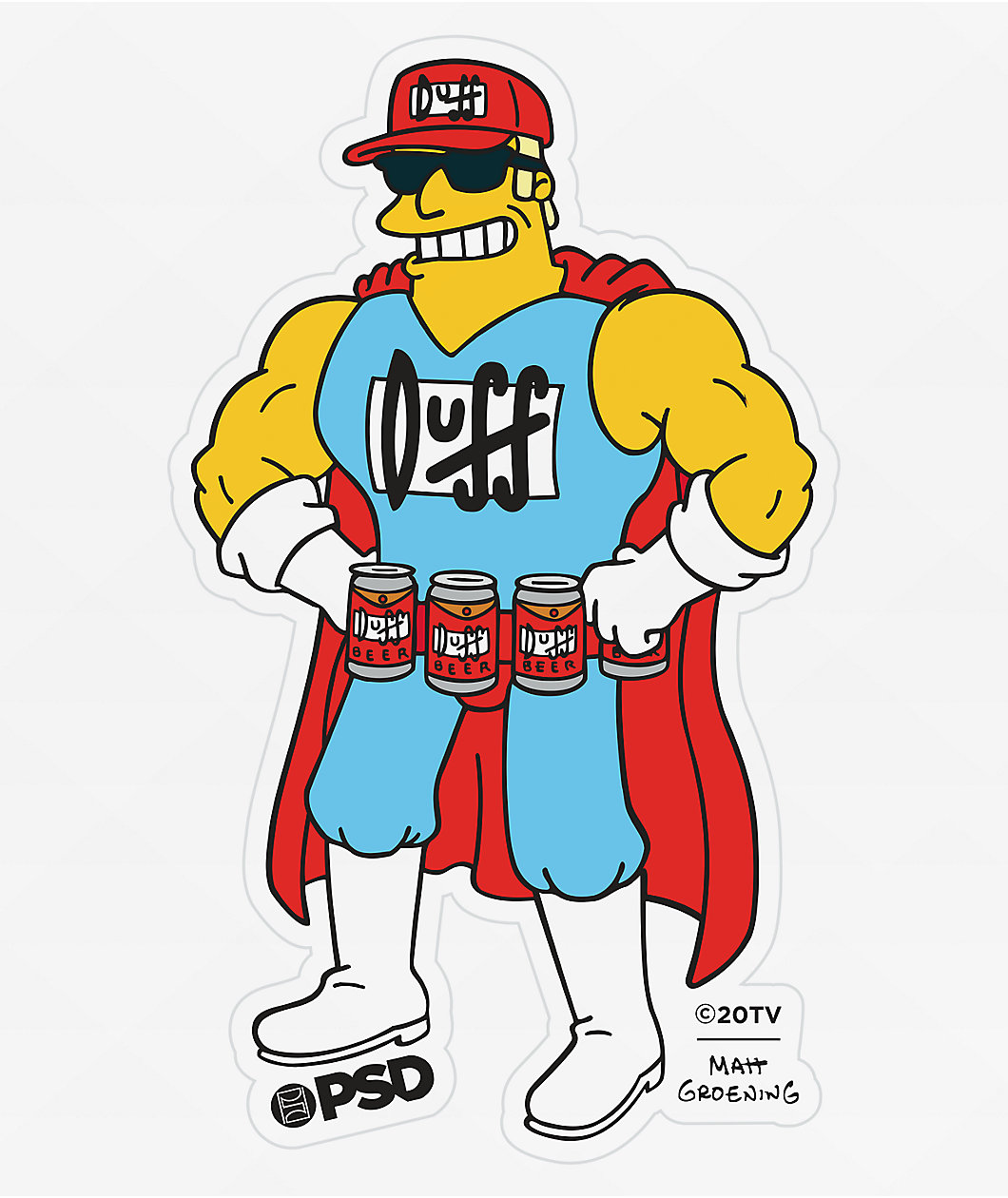 PSD x The Simpsons Duff Man Sticker