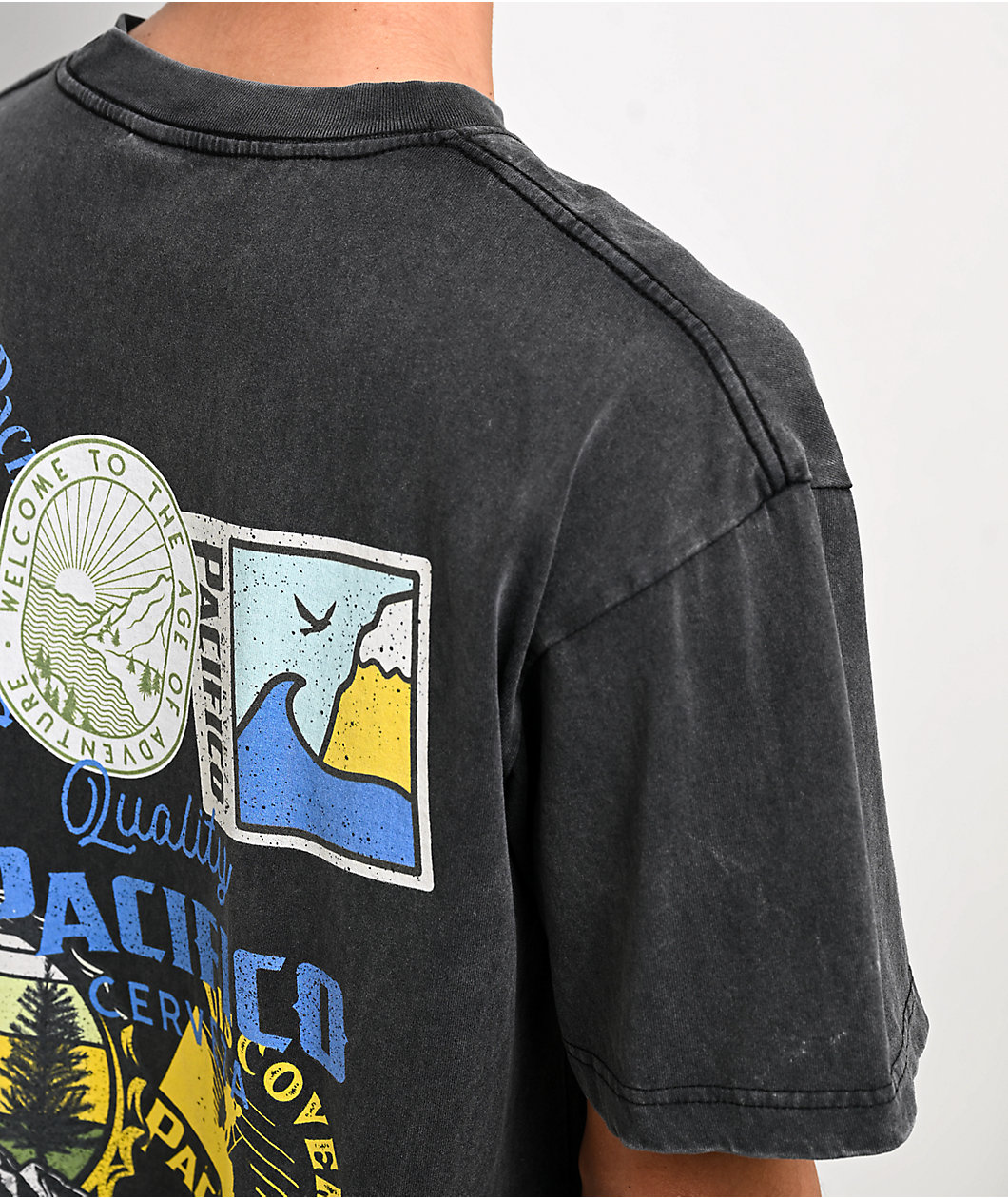 Pacifico Land Black Wash T-Shirt