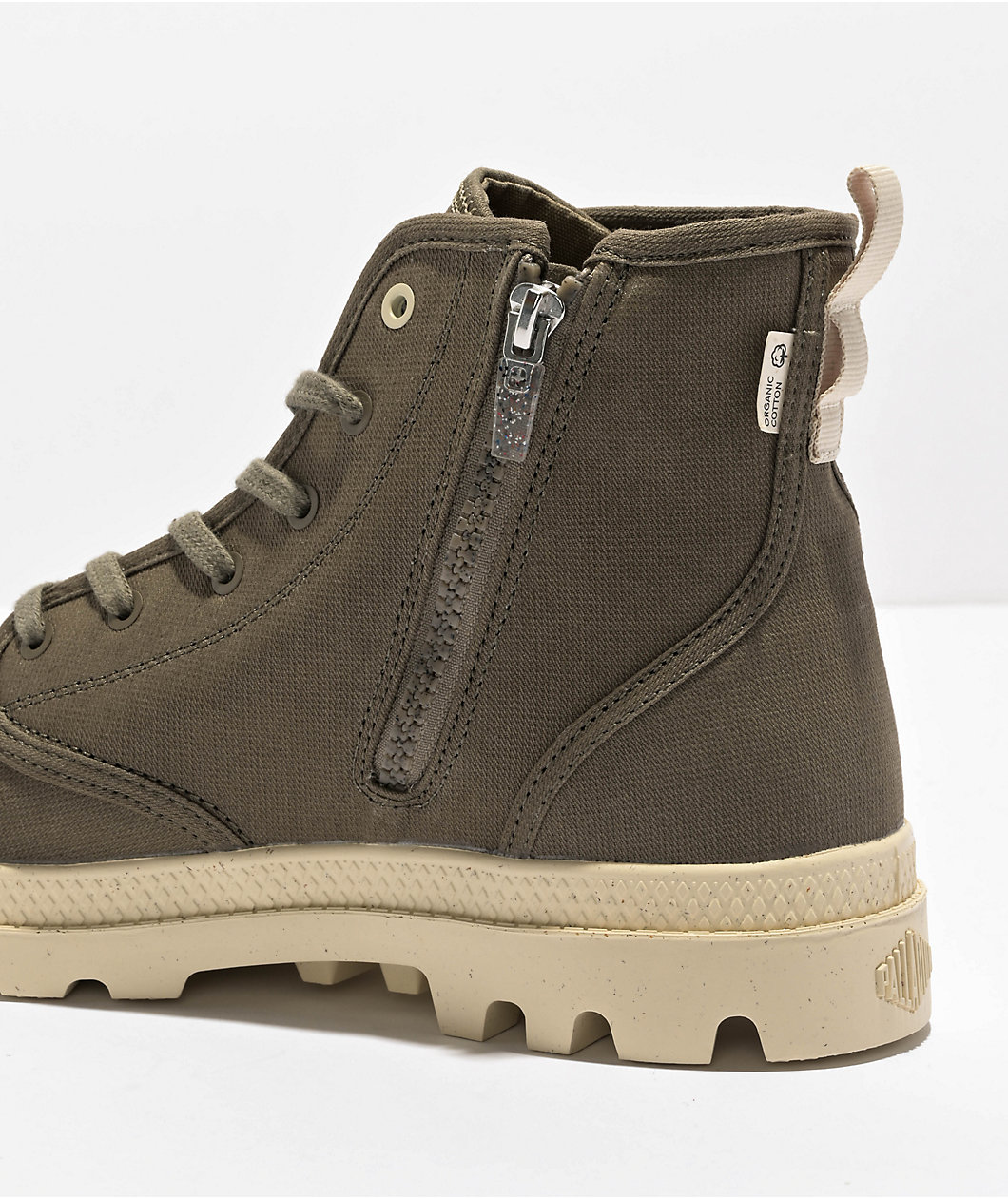 Palladium Pampa Hi Organic Zip Dusky Green Boots