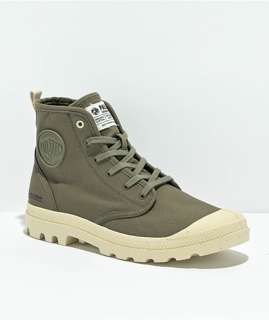 Palladium Pampa Hi Organic Zip Dusky Green Boots