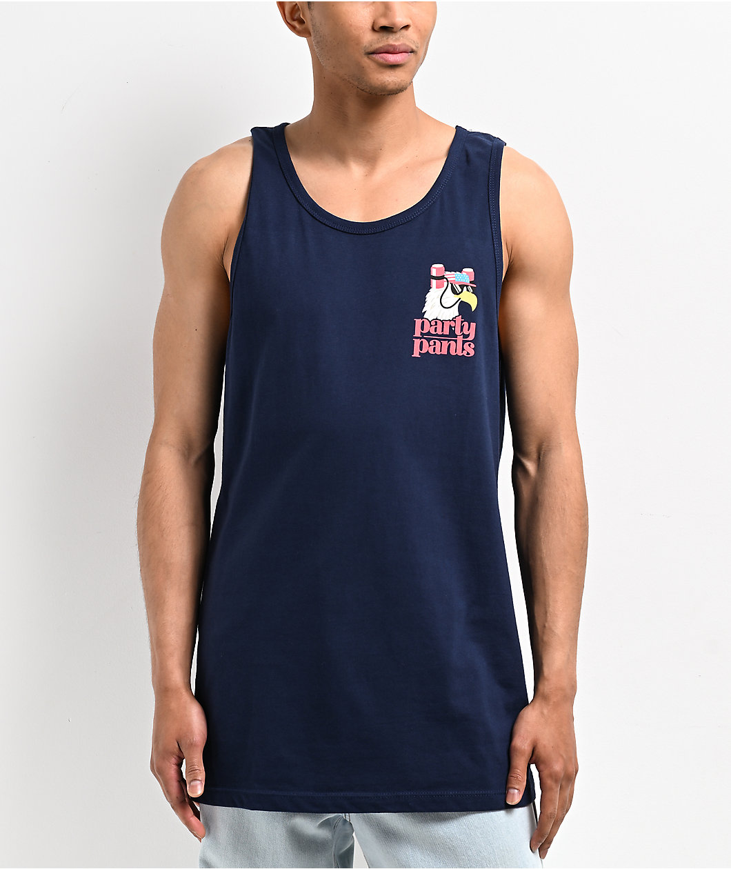 Party Pants Shred Eagle Navy Tank Top