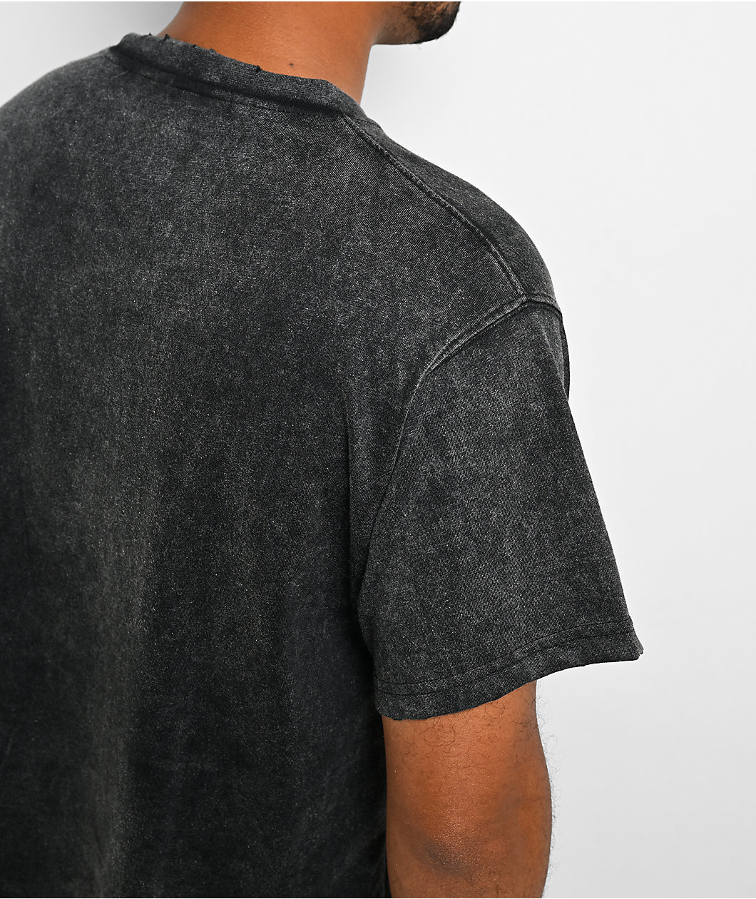Personal Fears Hardcore Distressed Black Wash Cropped T-Shirt