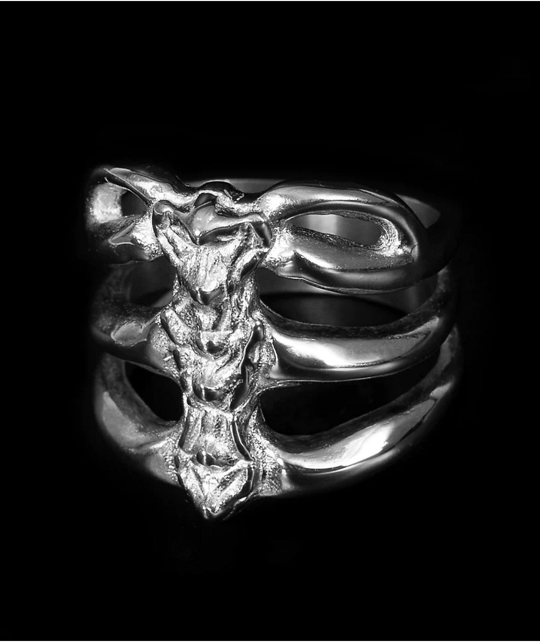 Personal Fears Rib Cage Stainless Steel Ring