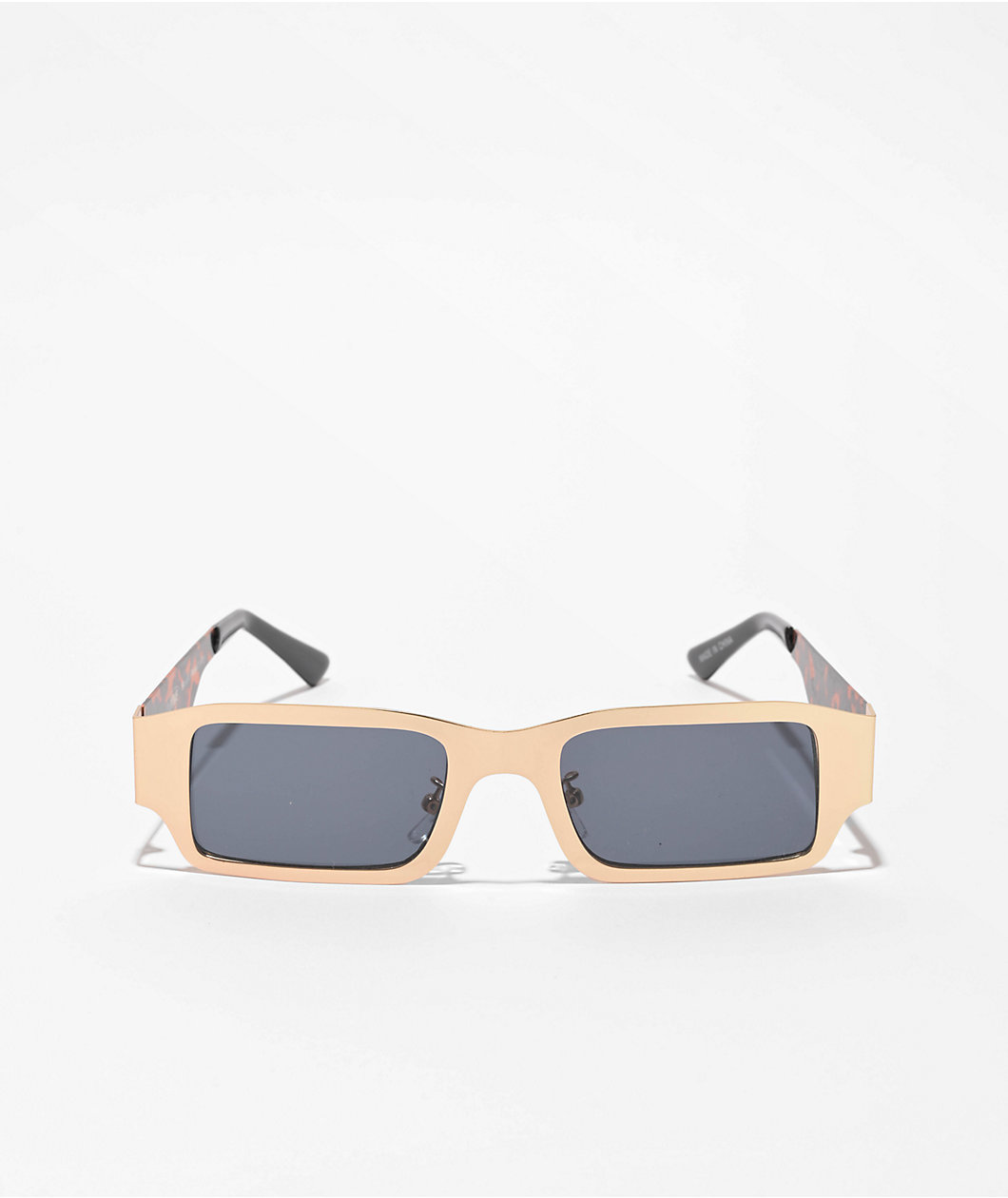 Petals And Peacocks Metallics Gold Plated Black Sunglasses