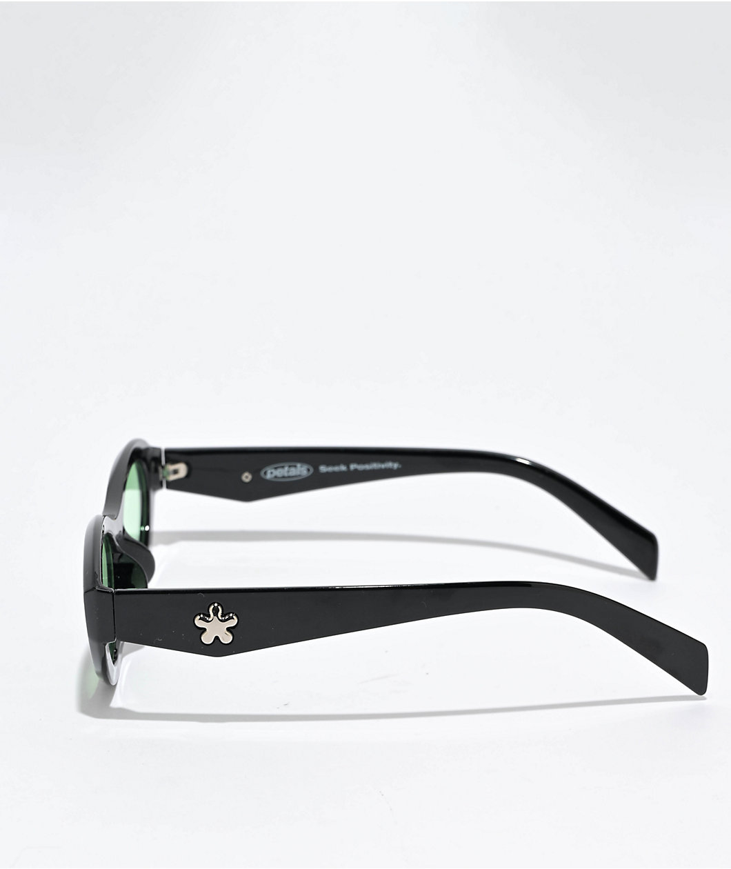 Petals and Peacocks Dahlia Black & Green Sunglasses