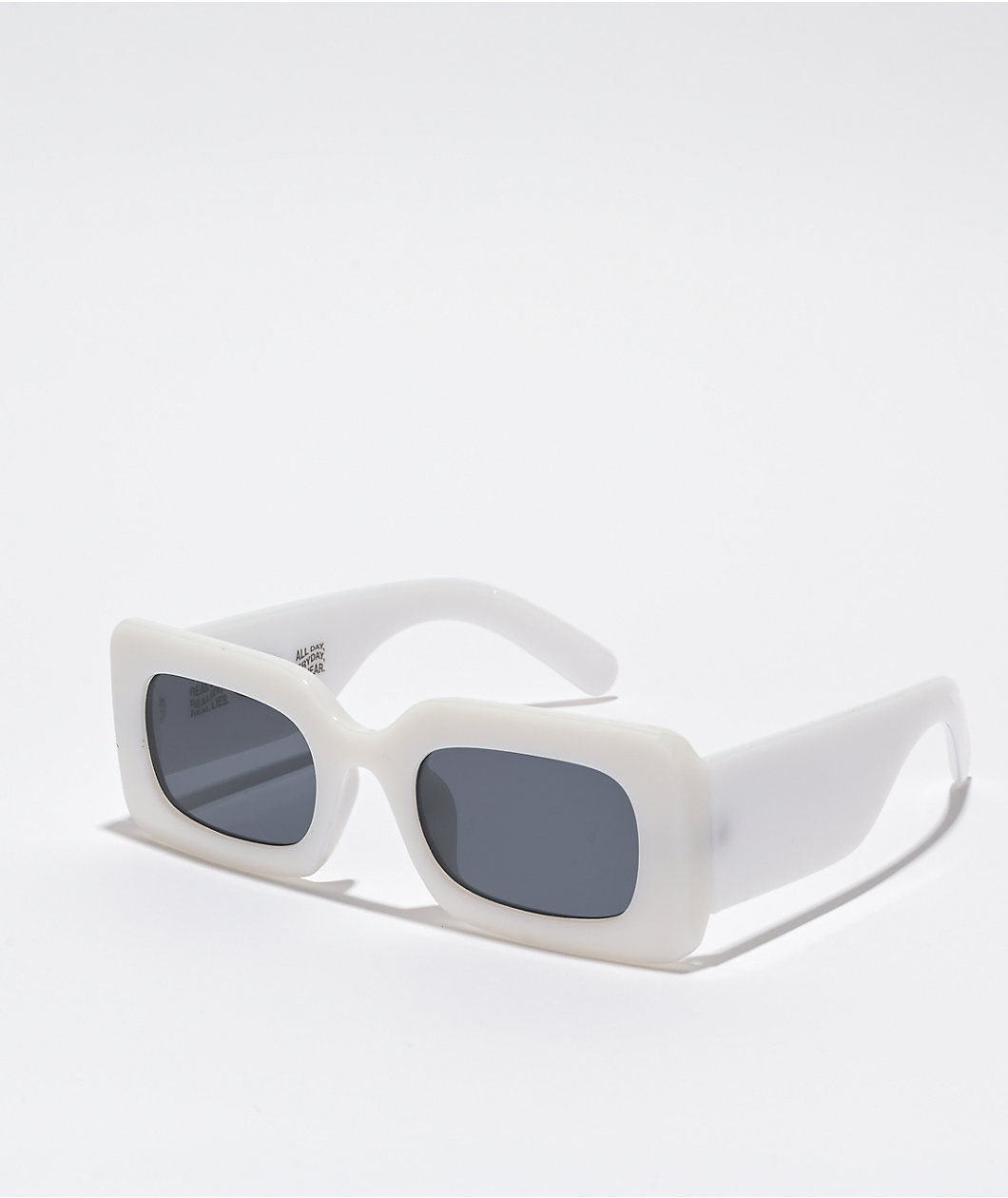 Petals and Peacocks Rhubic 2.0 Frosted White Sunglasses