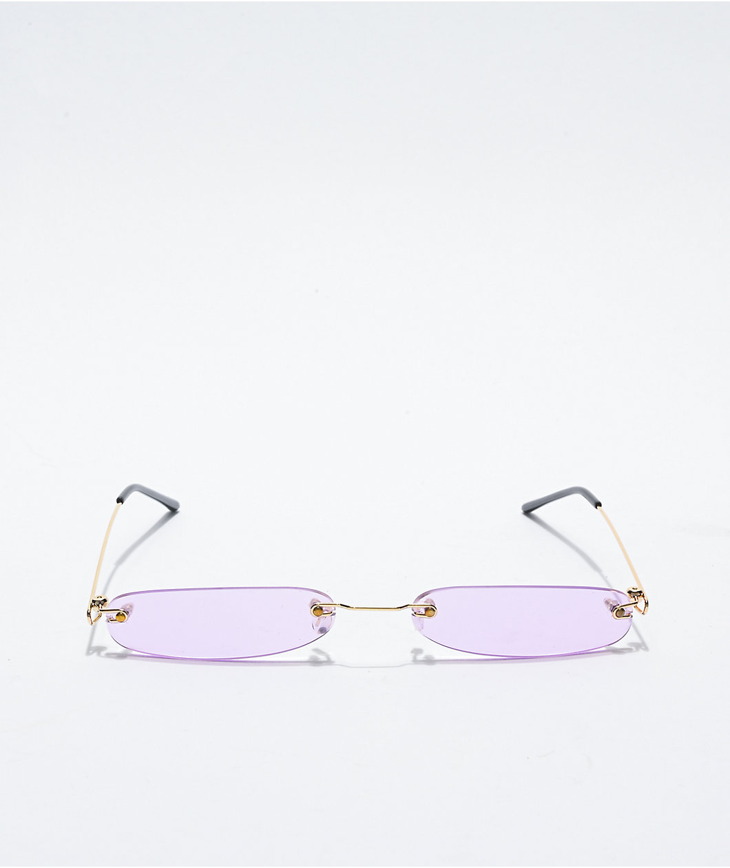 Petals and Peacocks Solesta Slim Frameless Purple Sunglasses