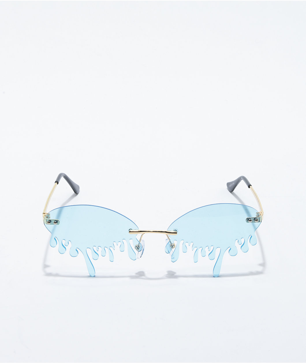 Petals and Peacocks Water Drop Blue & Gold Sunglasses