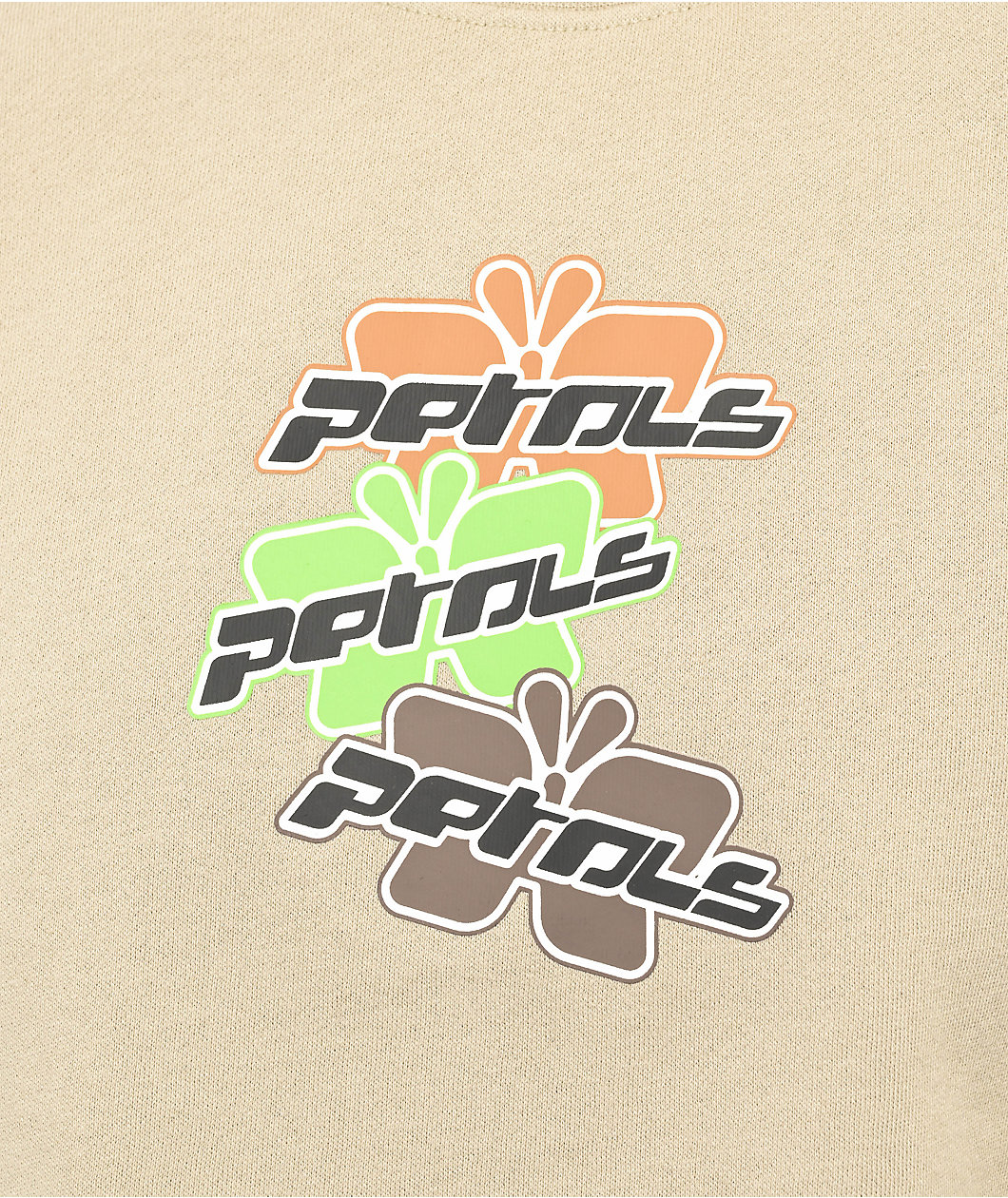Petals by & Peacocks Technobutterfly Olive Crop Crewneck Sweatshirt