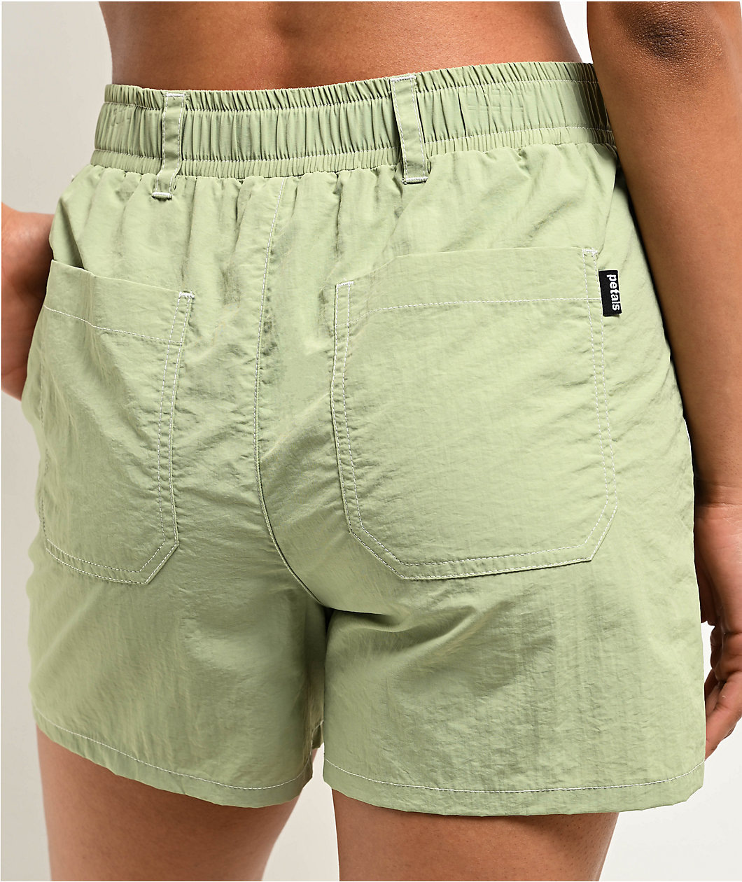 Petals by Petals and Peacocks Cruise Sage Green Tech Shorts