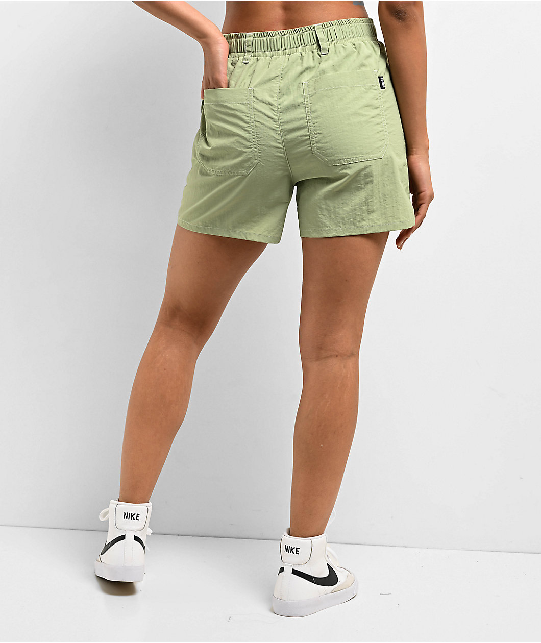 Petals by Petals and Peacocks Cruise Sage Green Tech Shorts