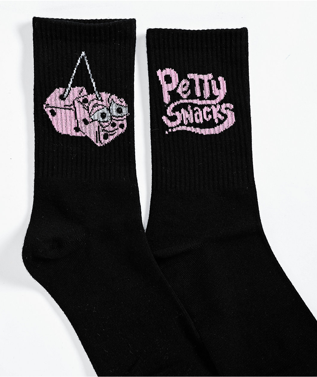 Petty Snacks High Roller Black Crew Socks