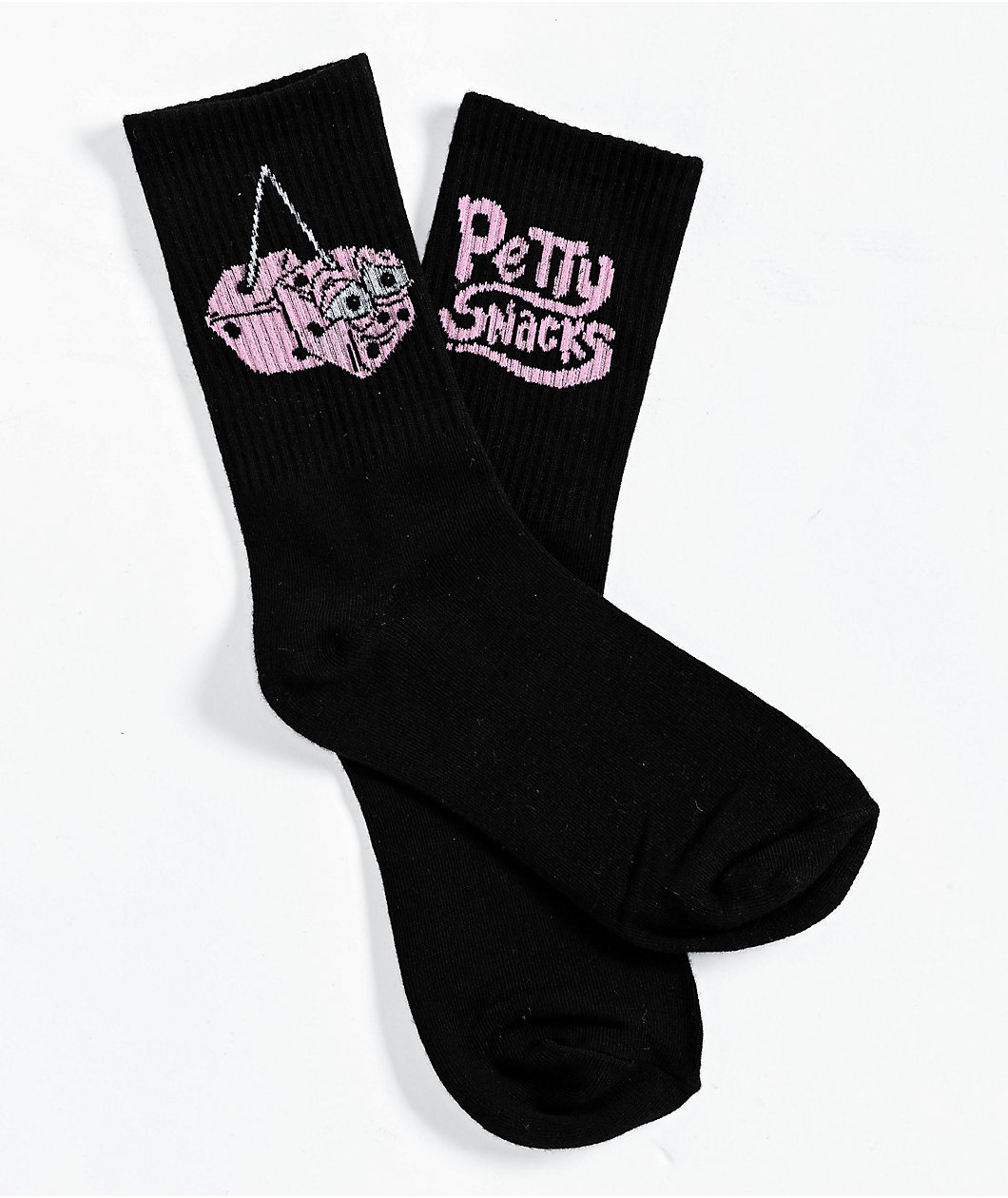 Petty Snacks High Roller Black Crew Socks