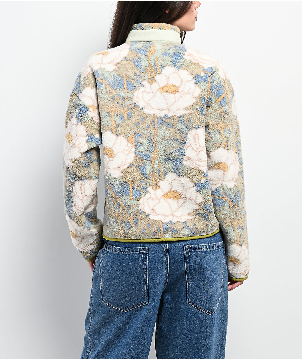 Picture Zelkova Timeless Flower Quarter Zip Sherpa Jacket