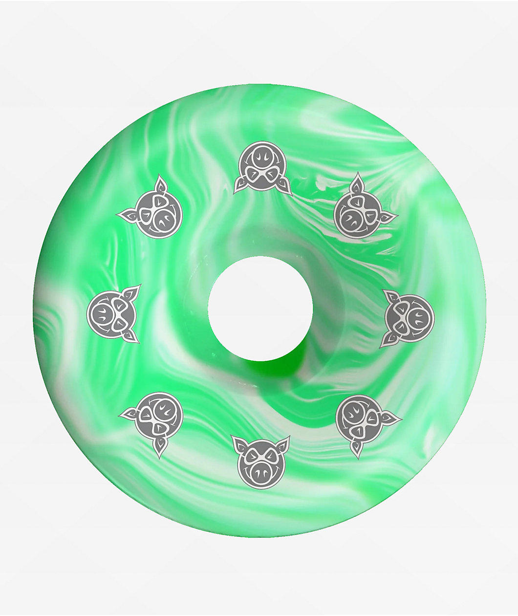 Pig Conical 55mm 99a Green Swirl Skateboard Wheels