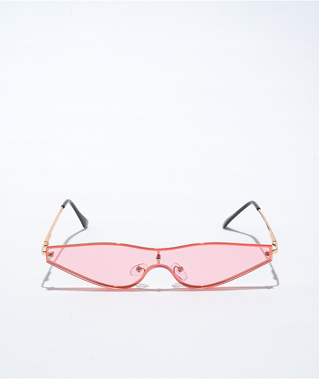 Pink Frameless Cateye Sunglasses
