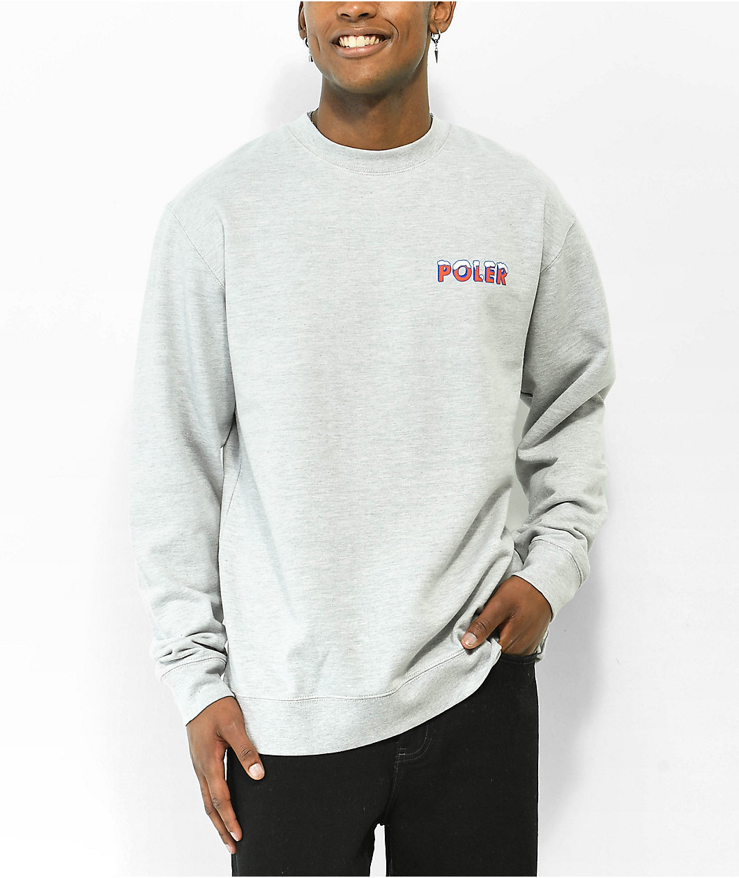 Poler Pop Grey Crewneck Sweatshirt