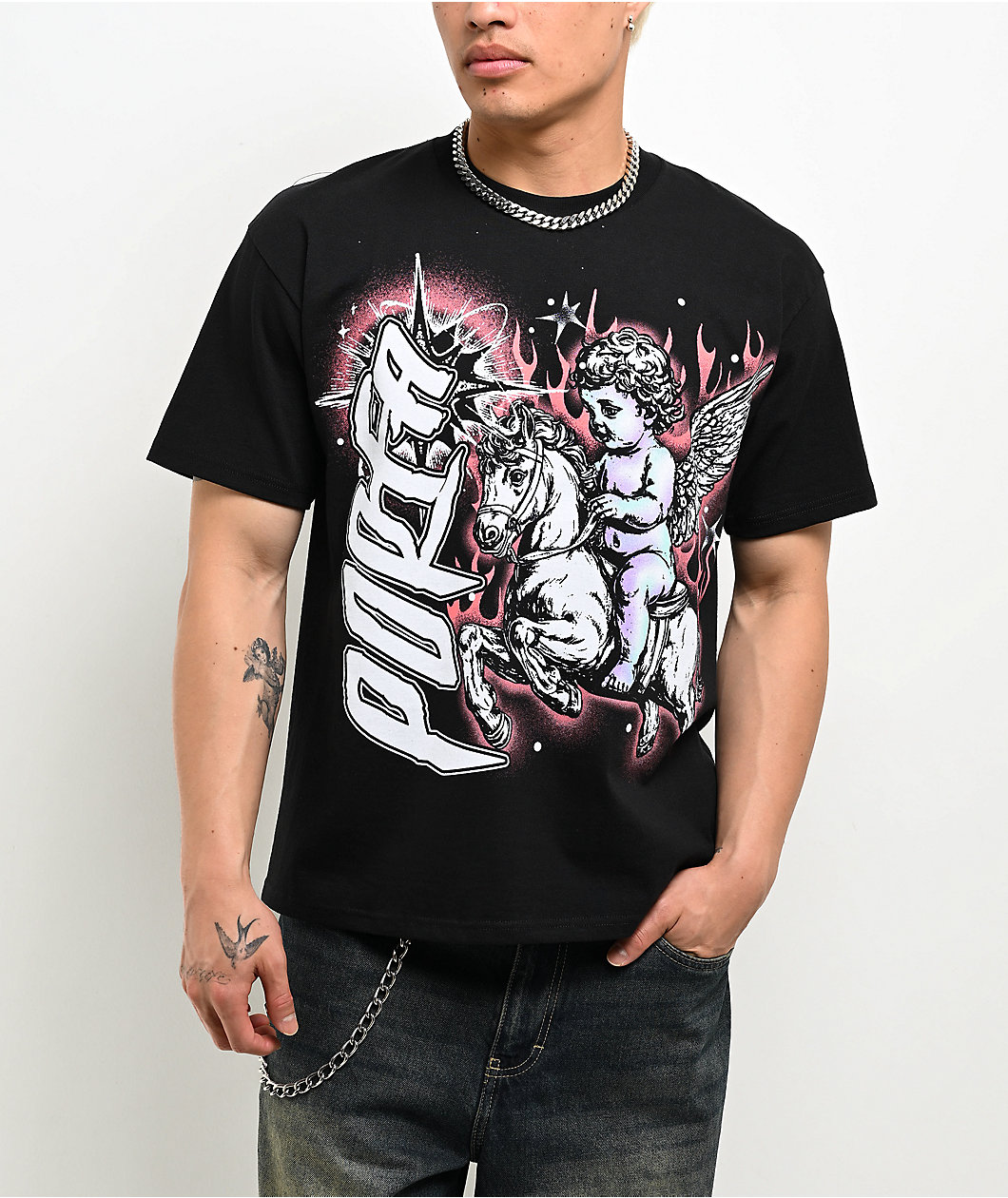 Porfa Cherub Black T-Shirt