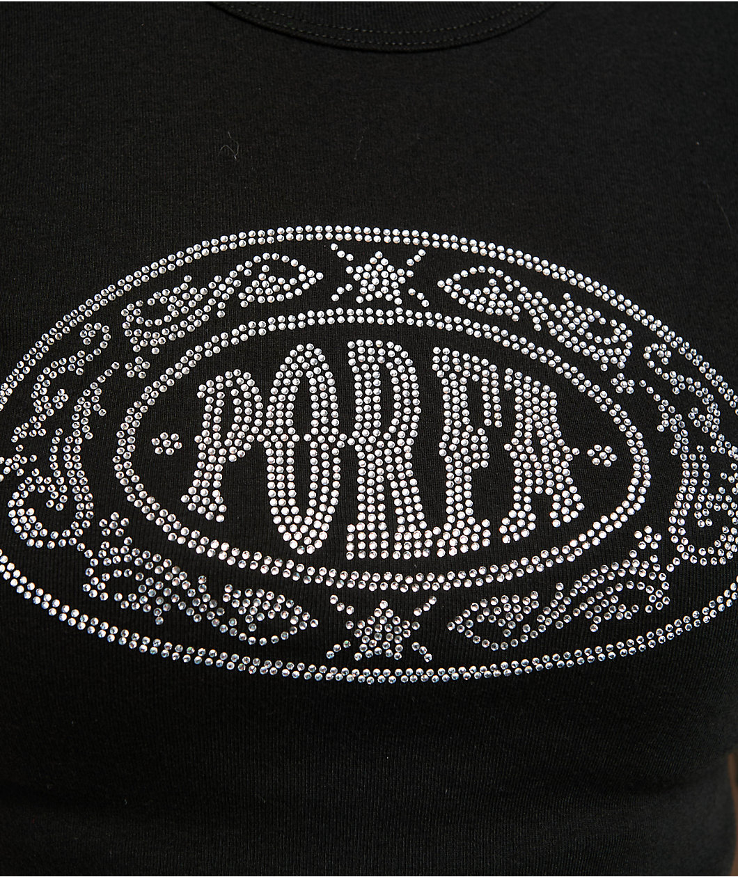 Porfa Logo Black Crop T-Shirt