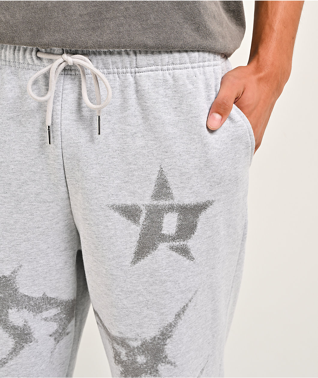 Porfa P Star Grey Baggy Sweatpants