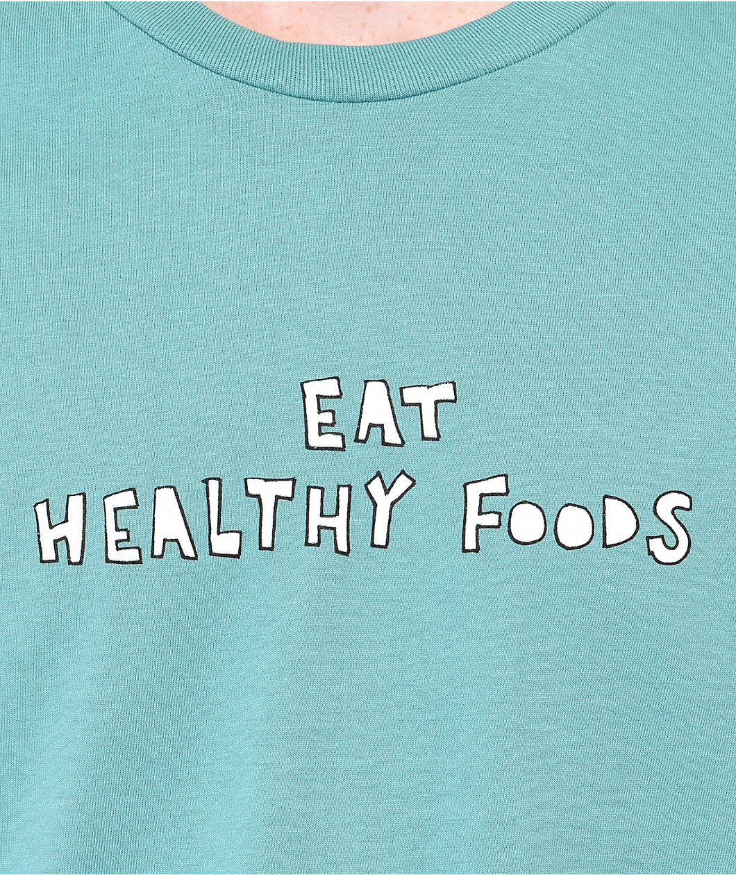 Porous Walker Eat Healthy Foods Teal T-Shirt