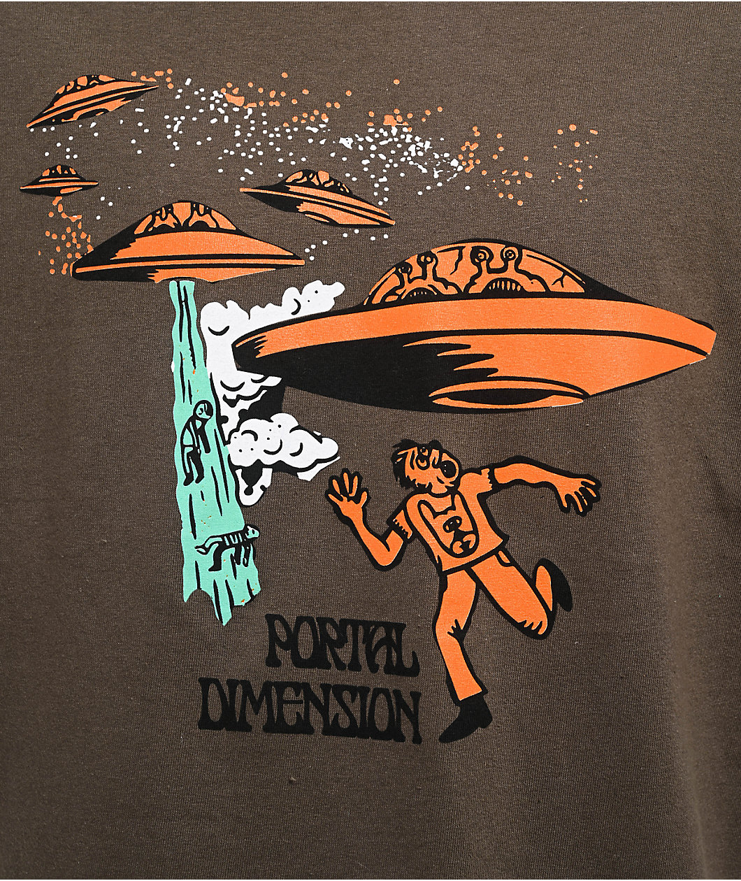 Portal Dimension UFO Dark Green T-Shirt