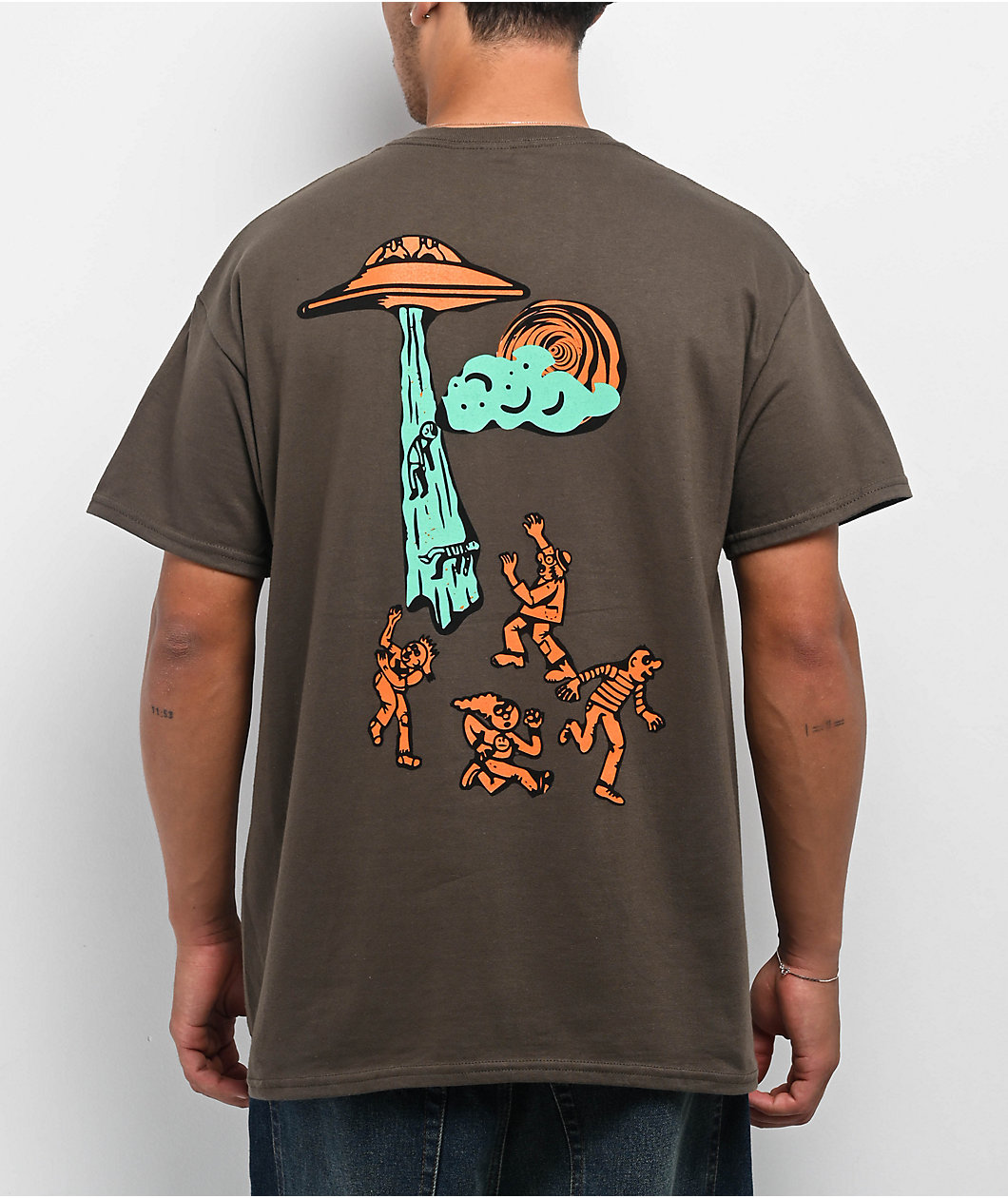 Portal Dimension UFO Dark Green T-Shirt