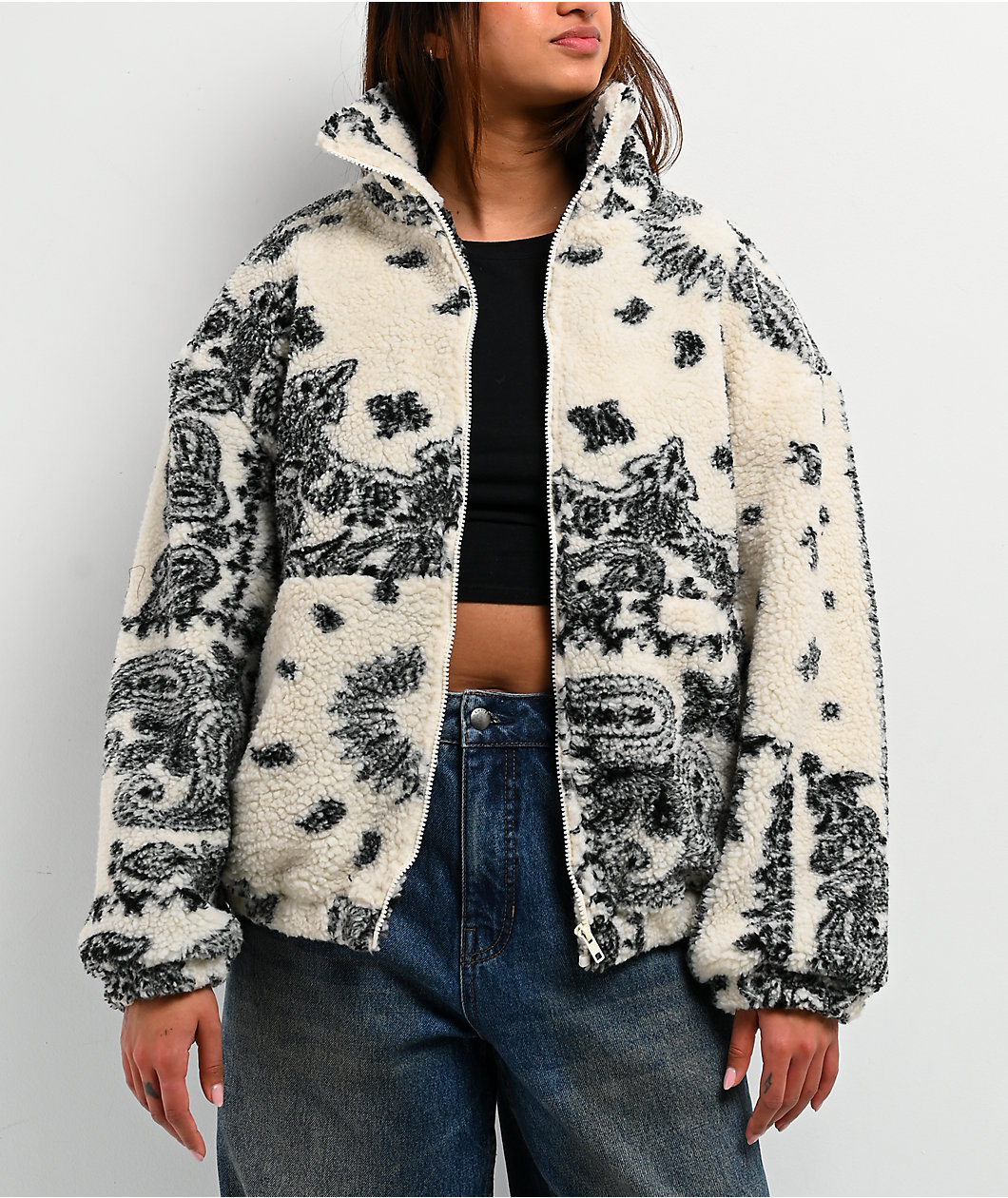 Pretty Garbage Chris White Sherpa Zip Jacket