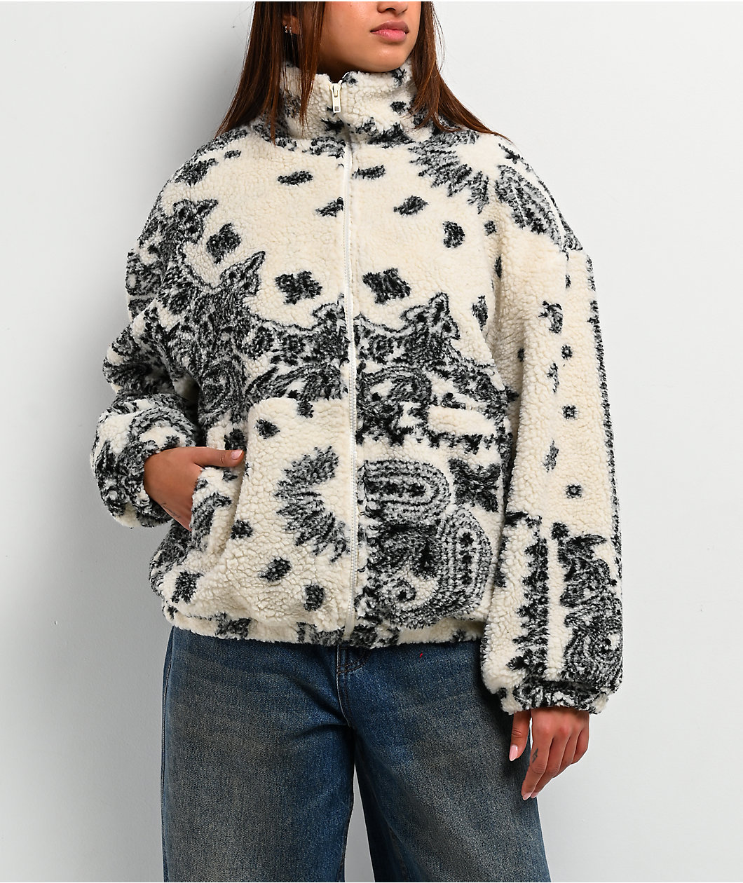 Pretty Garbage Chris White Sherpa Zip Jacket