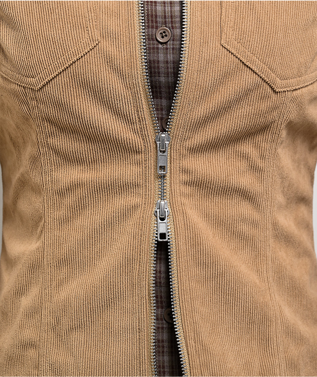 Pretty Garbage Jinny Khaki Corduroy Crop Jacket