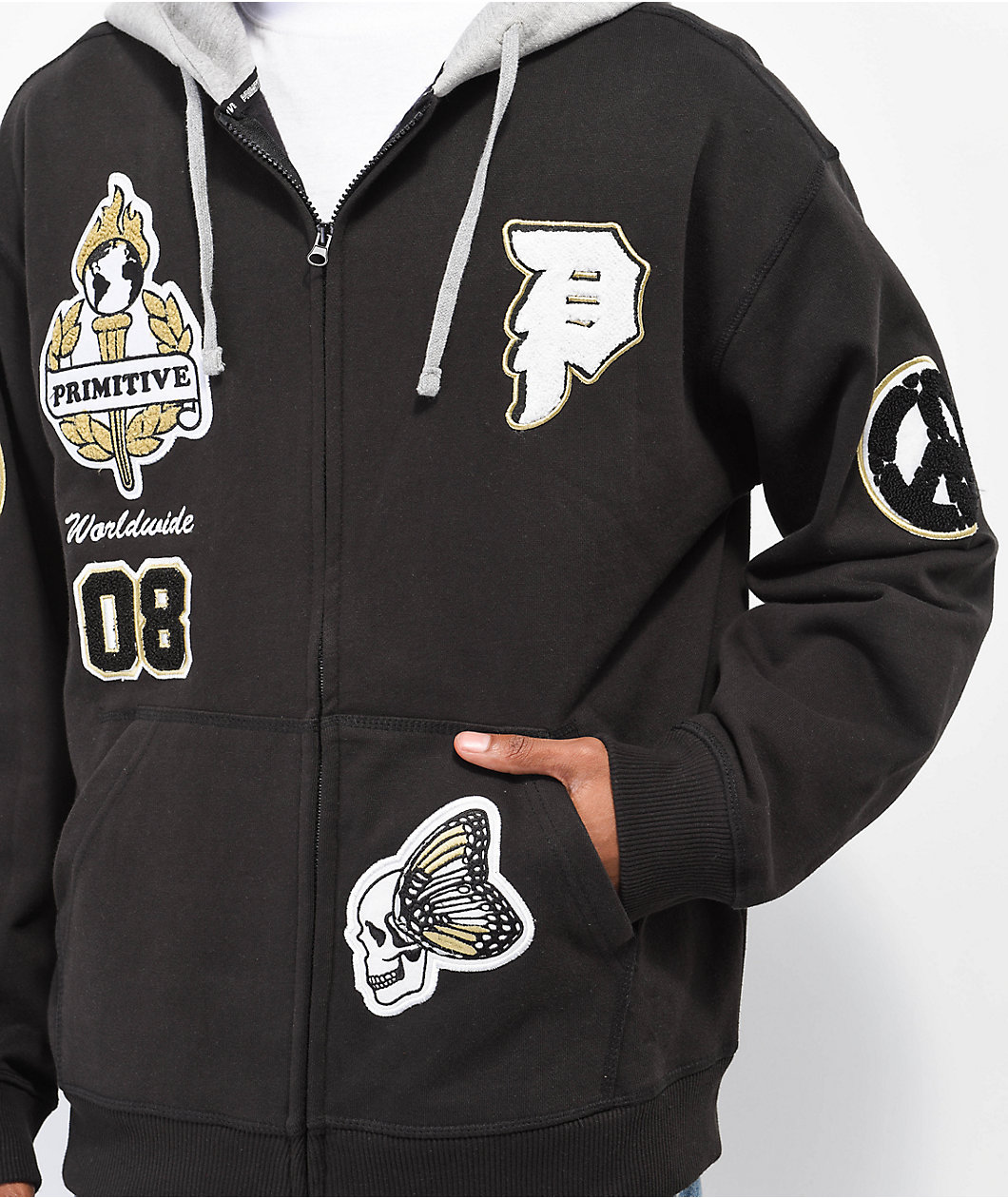 Primitive Alumni Black Zip Hoodie