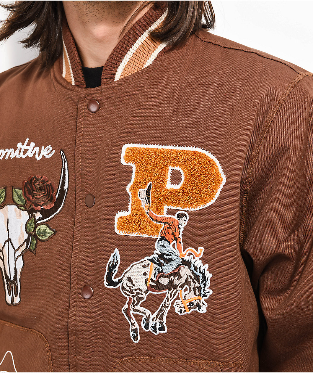 Primitive Badlands Brown Varsity Jacket