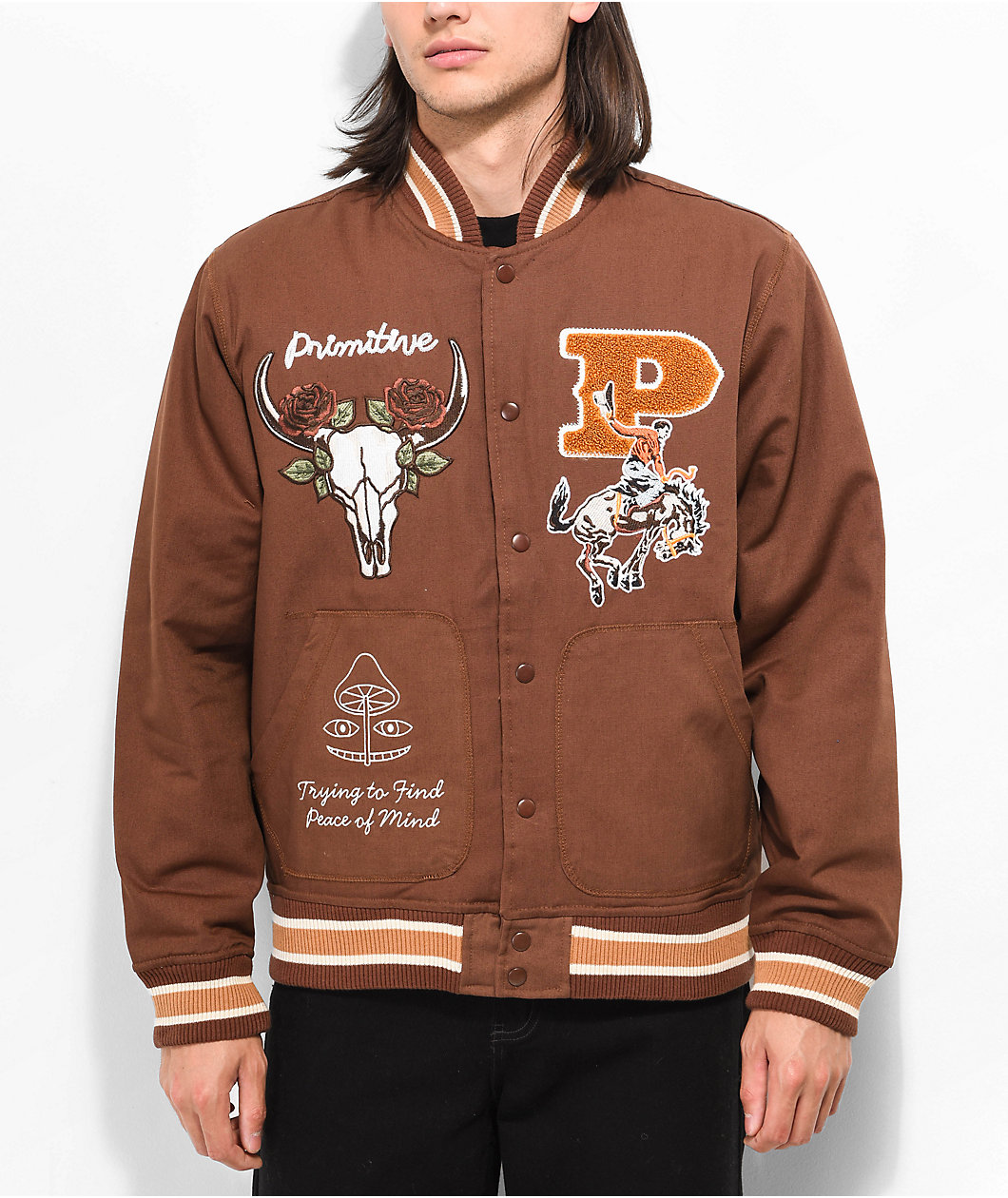 Primitive Badlands Brown Varsity Jacket