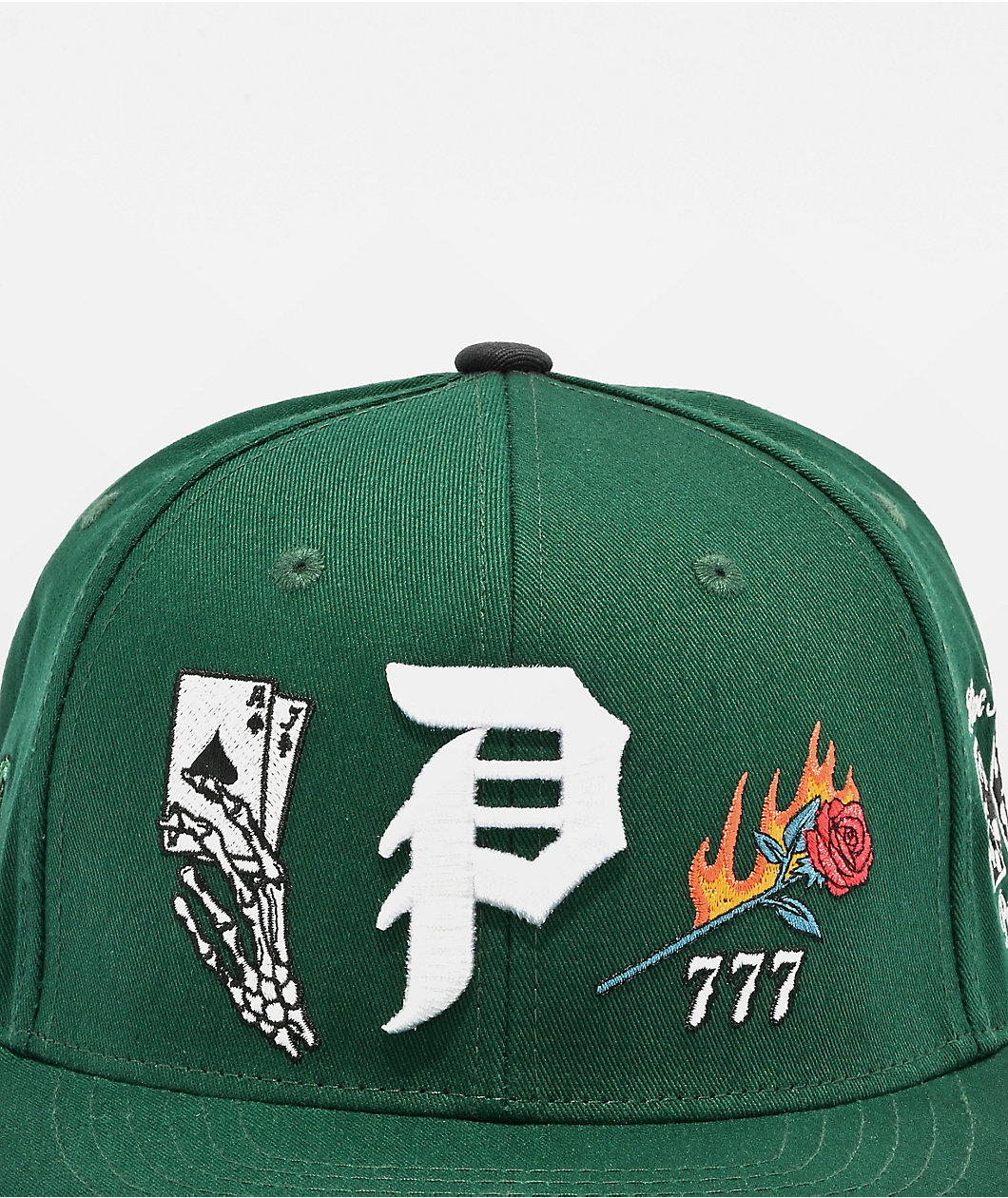 Primitive Blackjack Dark Green Snapback Hat