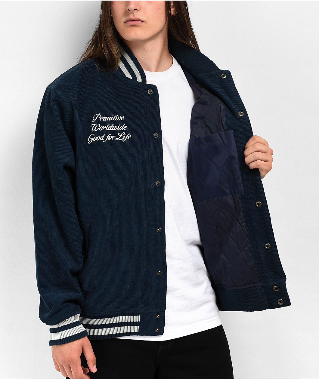 Primitive Bradford Blue Corduroy Varsity Jacket